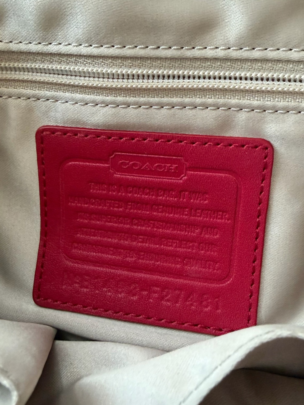 Coach Pink-Red Leather Crossbody with Gold Hardware - Picture 6 of 6